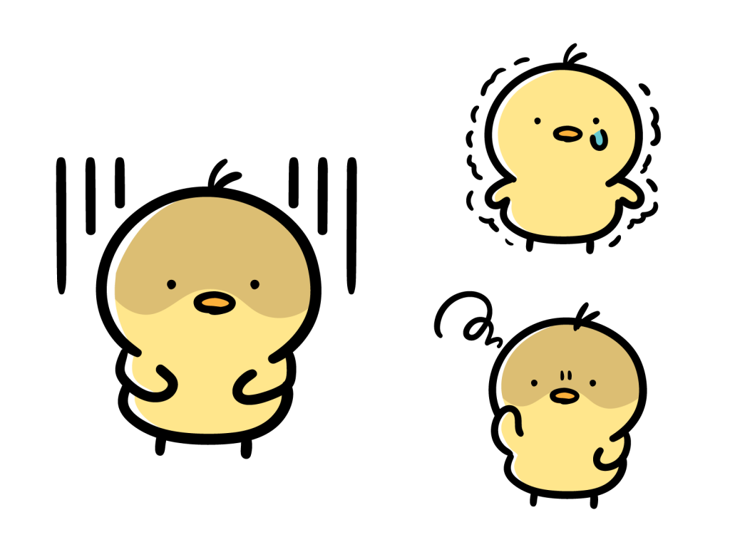 不調なひよこたち